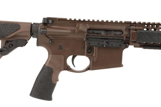 The Daniel Defense 14.5 5.56 ar15 carbine with 12.25 M4A1 RIS II quad rail with extended flash hider and staked castle nut